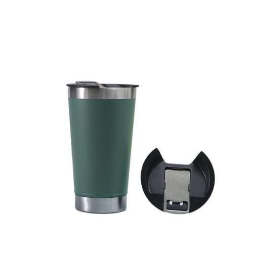 Car cup with bottle opener-Peacock green