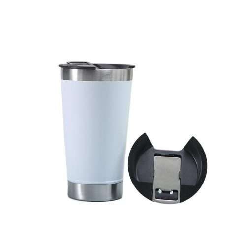 Car cup with bottle opener-White