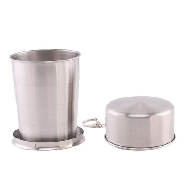 Folding cup with a key ring-Stainless steel 450ml