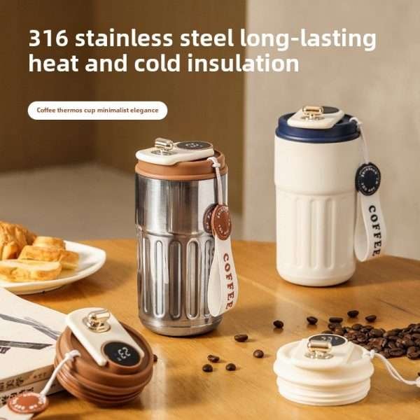 Digital display portable coffee cup