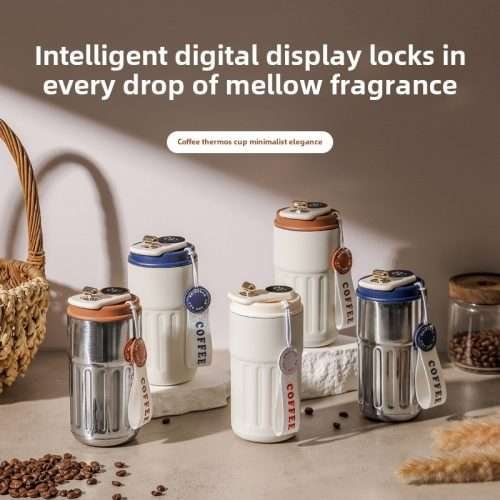 Digital display portable coffee cup