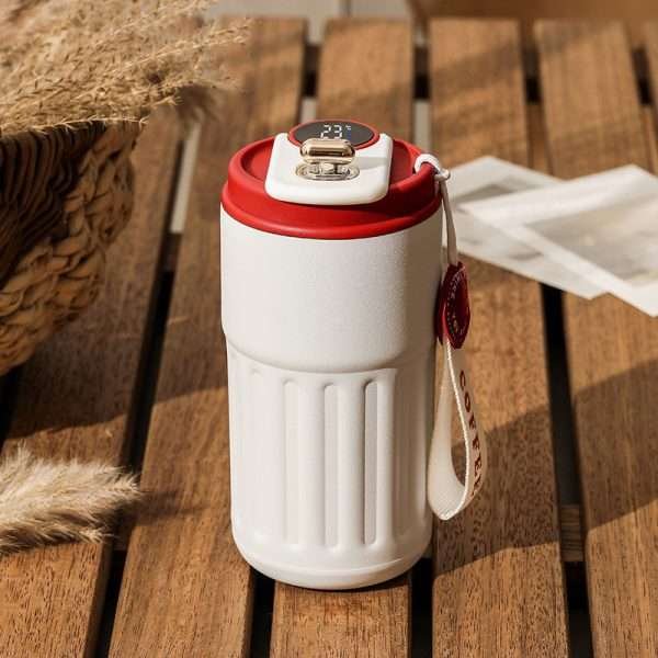 Digital display portable coffee cup