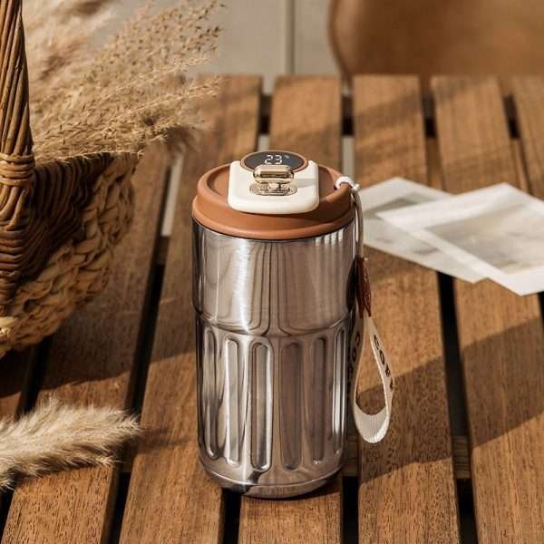 Digital display portable coffee cup