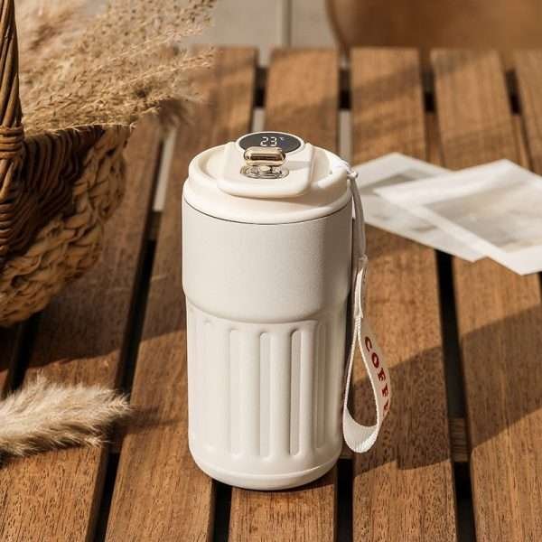 Digital display portable coffee cup