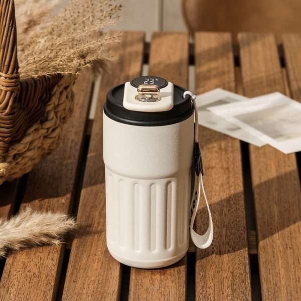 Digital display portable coffee cup